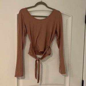 Lululemon wrap crop top mauve